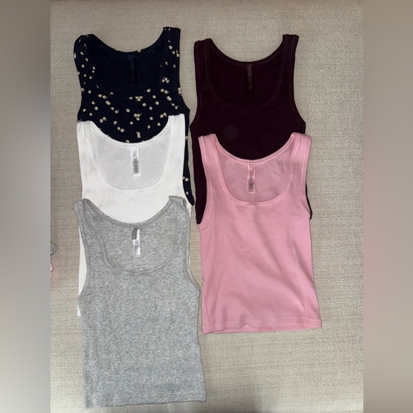 SKIMS Tops - NEW! SKIMS Stretch Cotton Rib Tank Set of 5
